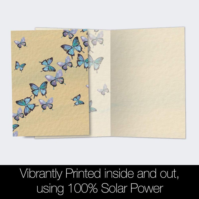 Tree-Free Greetings Blue Butterflies in Flight All Occasion Cards - 12 Recycled 4x6 Cards & White Envelopes, Thick Cardstock, Made in USA - Artfully Inspiring Nature - Image 3